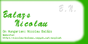 balazs nicolau business card