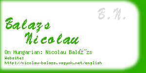 balazs nicolau business card